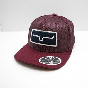 Kimes Ranch Patch Trucker Hat Maroon Mesh Snapback